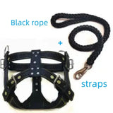 Durable Large Dog Harness Traction Rope Pit Bull Dog Muscle Training Carrying Strap Vest Adjustable Quick Control Pet Supplies