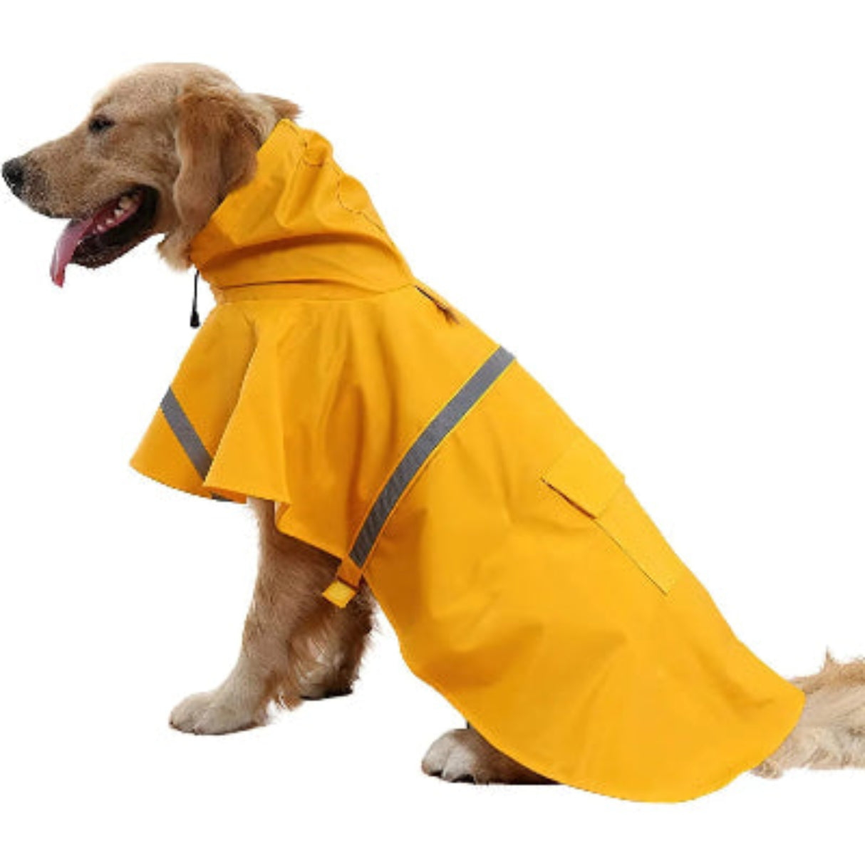 Chubasquero con capucha de moda para mascotas, chubasquero para perros, ropa reflectante estilo capa para perros para mantener a tu perro seco y cómodo cuando llueve