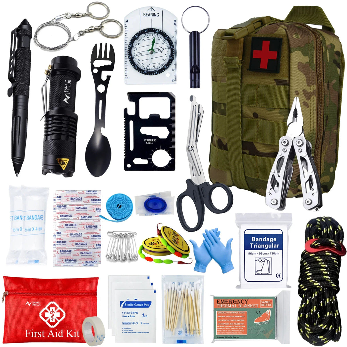 Botiquín de primeros auxilios táctico Accesorios para el coche Kits de supervivencia Equipos de acampada Bolsa médica Bolsa EDC de autodefensa ifak