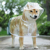 Dog Raincoat Puppy Transparent Rainwear Pet Hooded Waterproof Jacket Clothes Soft PVC Small Dogs Raincoat Puppy Rain Poncho