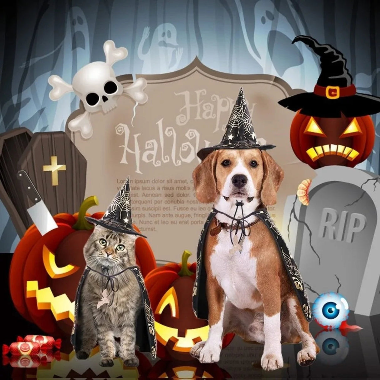 Cool Pumpkin Pet Halloween Costumes Cape Bat Adjustable Cats Cosplay Clothes Soft Black Halloween Dog Cloak Hat Dogs