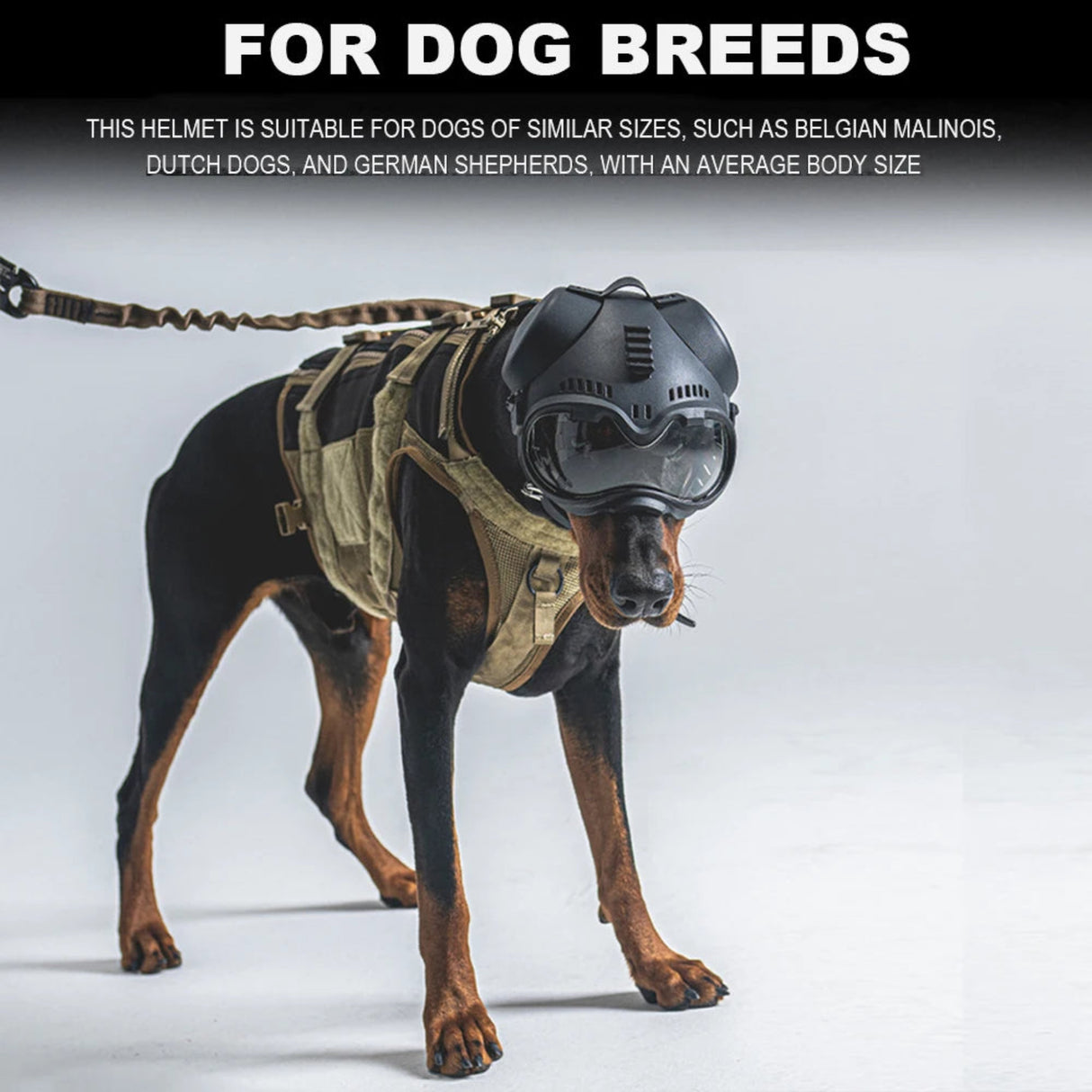 Tactical Dog Training K9 Helmet Military Hunting Large Dog Patrol Dogs Sheepdog Pet Motorcycle Protective Helmet with Goggles