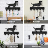 Wood Dog Wall Mounted Coat Rack 11.8×8inch Pet Animal Key Holder Hooks Wall Key Rack with 5 Alloy Hooks Dog Leash Holder Wall