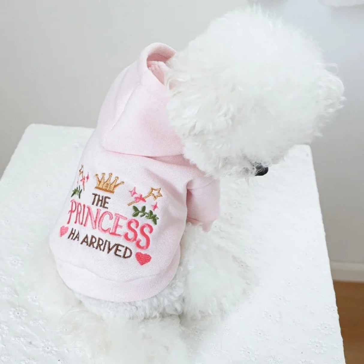 Ropa para perros pequeños y medianos, sudadera con capucha cálida de invierno para perros, suéter con estampado de letras para cachorros, sudadera para mascotas, ropa para perros Bichon Frise