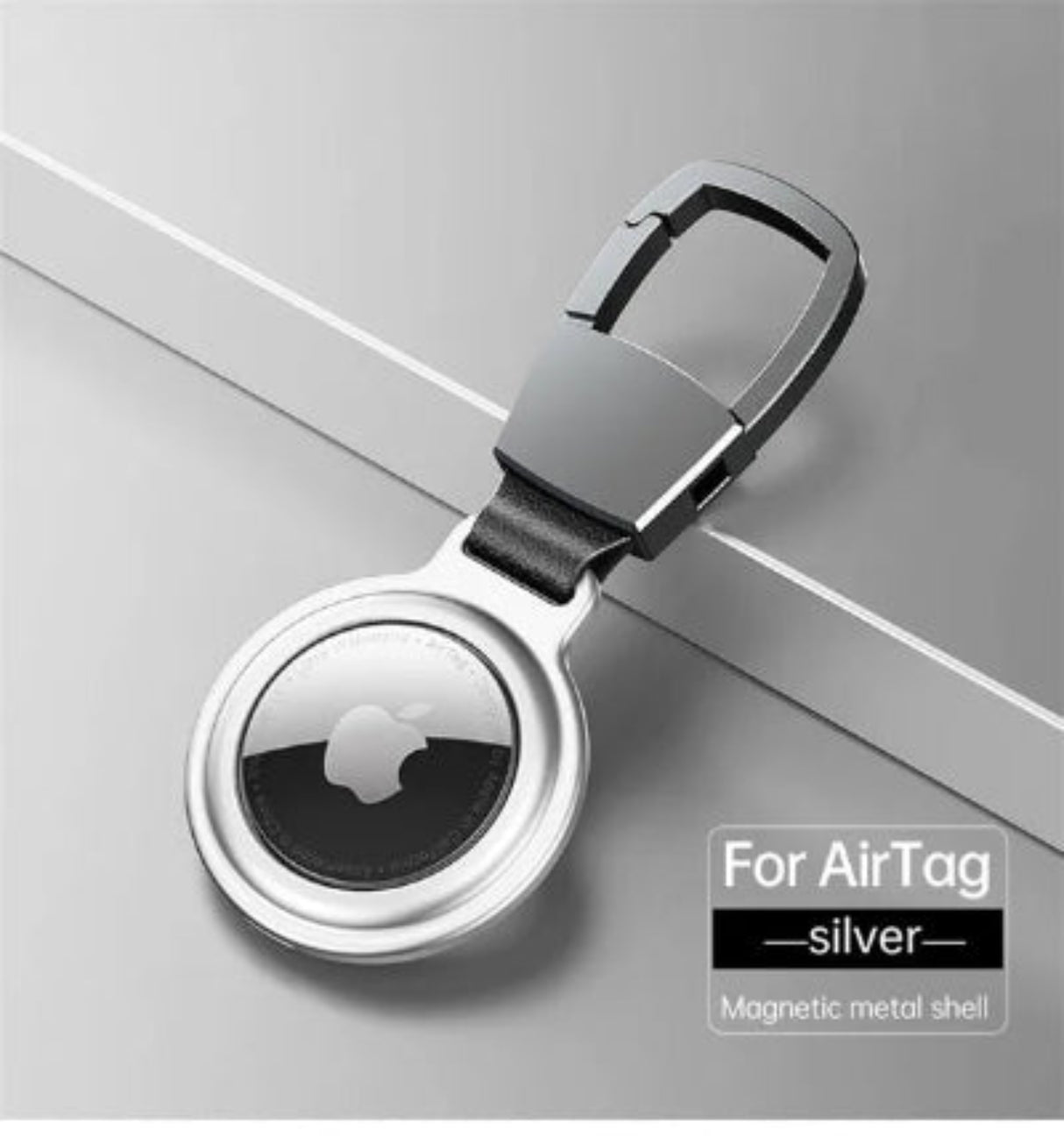 Metal Magnetic Anti-Lost Keychain Holder Case for Apple Airtag Air Tag Dog Cat Pet Collar Locator Tracker Protective Full Cover