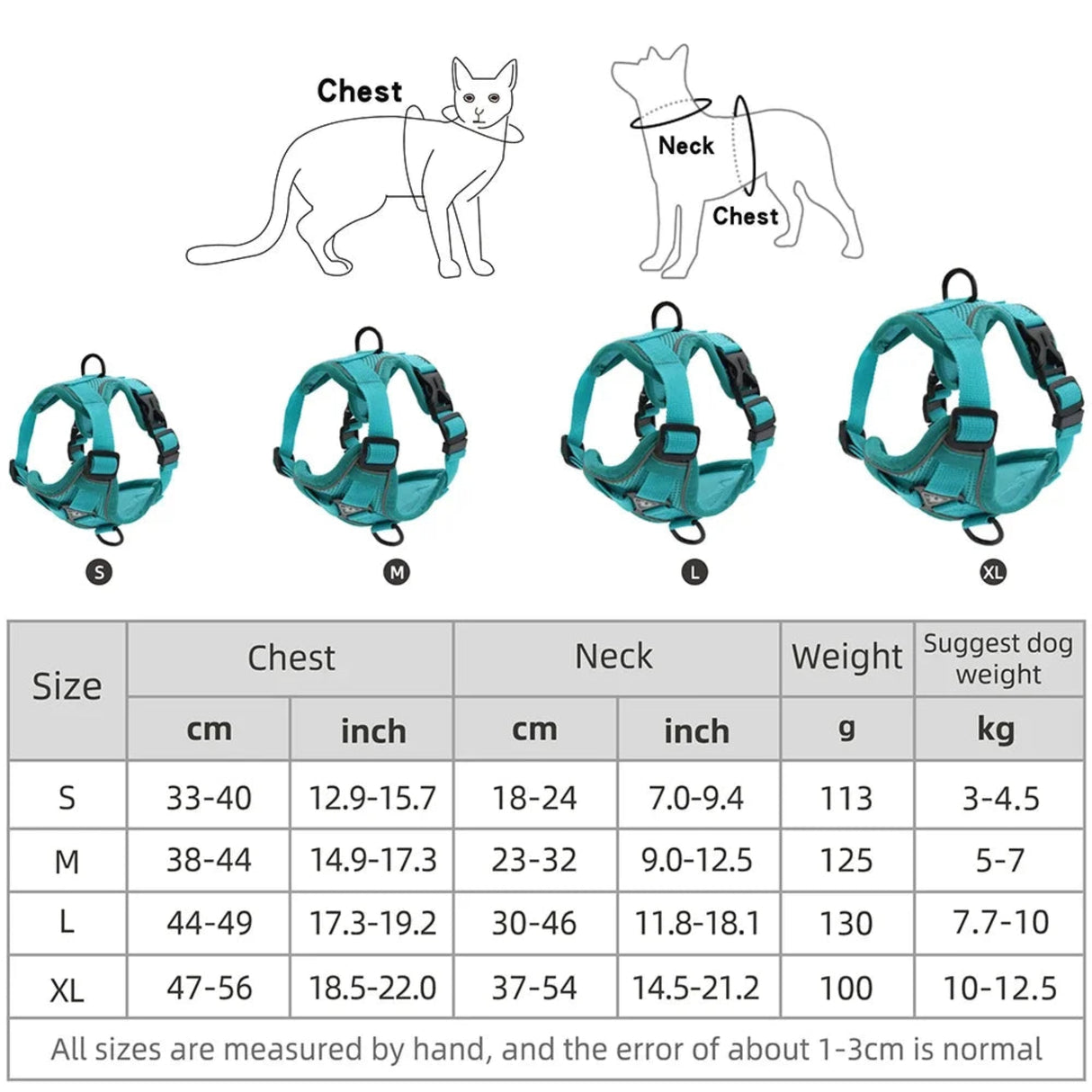 Cat Harness and Leash Set Escape Proof For Small Medium Dog Cat Breathable Reflective Adjustable Kitten Chest Strap Pet Supplies