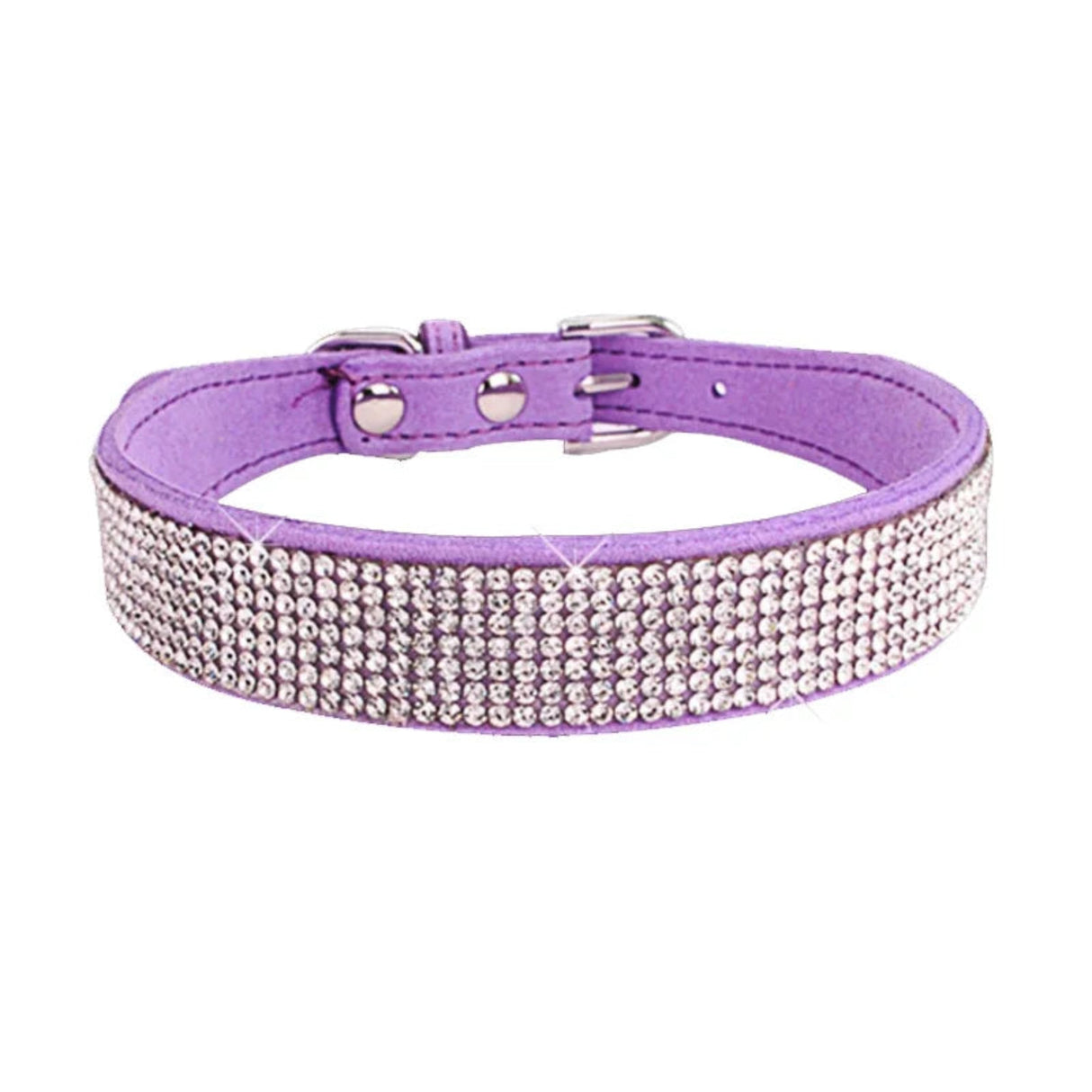 Collar para perro con cristales brillantes y diamantes de imitación, collar con hebilla de aleación de zinc para perros pequeños, medianos, gatos, chihuahuas y pugs 