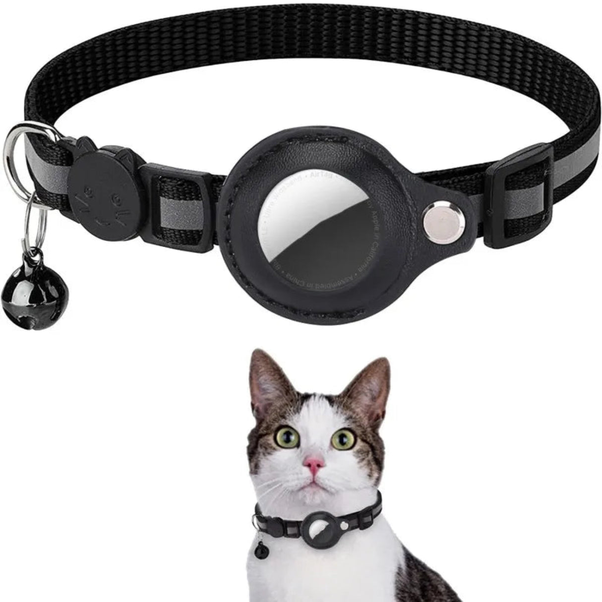 For Apple Airtag Case Cat Collar With Bell Reflective Nylon Collar For Dog GPS Finder Anti-lost Location Tracker Pet Products