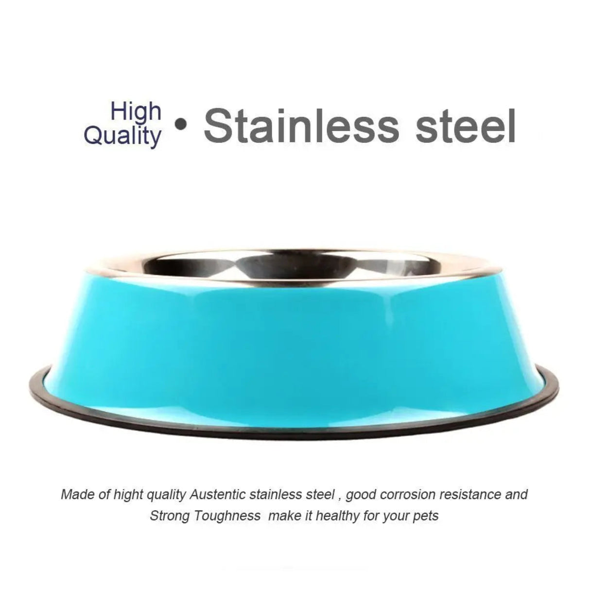 200/400/600ML Non-Slip Dog Bowls Stainless Steel Puppy Food Drinking Water Eating Container Dish Pet Feeders Pets Dogs Accessory