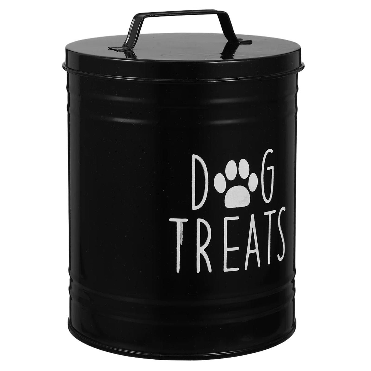 Contenedor de almacenamiento de alimentos para perros con tapa, cubo hermético de metal para golosinas para perros para encimera de cocina, barril de almacenamiento de granos de alimentos secos para mascotas