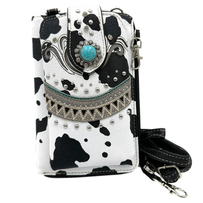 Bella Cow Print Western Phone Wallet