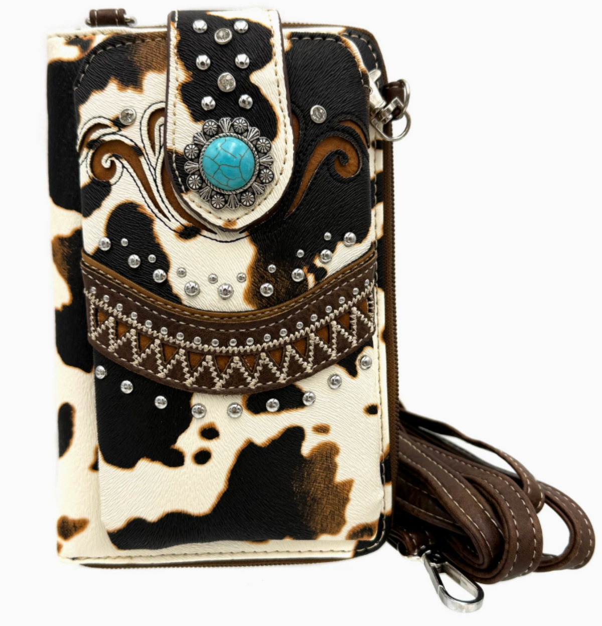 Bella Cow Print Western Phone Wallet