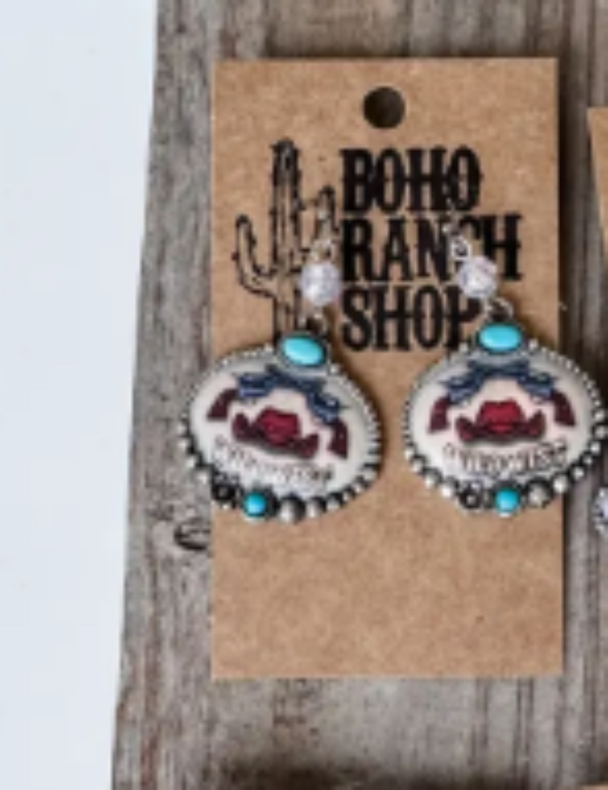 Western Scenery Dangle Earrings - howdy rodeo cowboy 