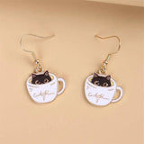 Black Dog Cat Paw Drop Earring Footprint Dangle Earings for Women Vintage Fashion Enamel Animal Pendientes Pet Lover Gift New
