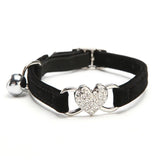 Heart Charm And Bell Cat Collar Safety Elastic Adjustable With Soft Velvet  8 Colors Pet Product Small Dog Collar