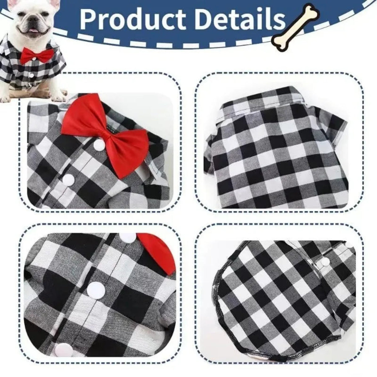 Camisetas con pajarita para perros, ropa clásica a cuadros fina y transpirable para perros pequeños y grandes, chaleco para cachorros y gatos, ropa para mascotas