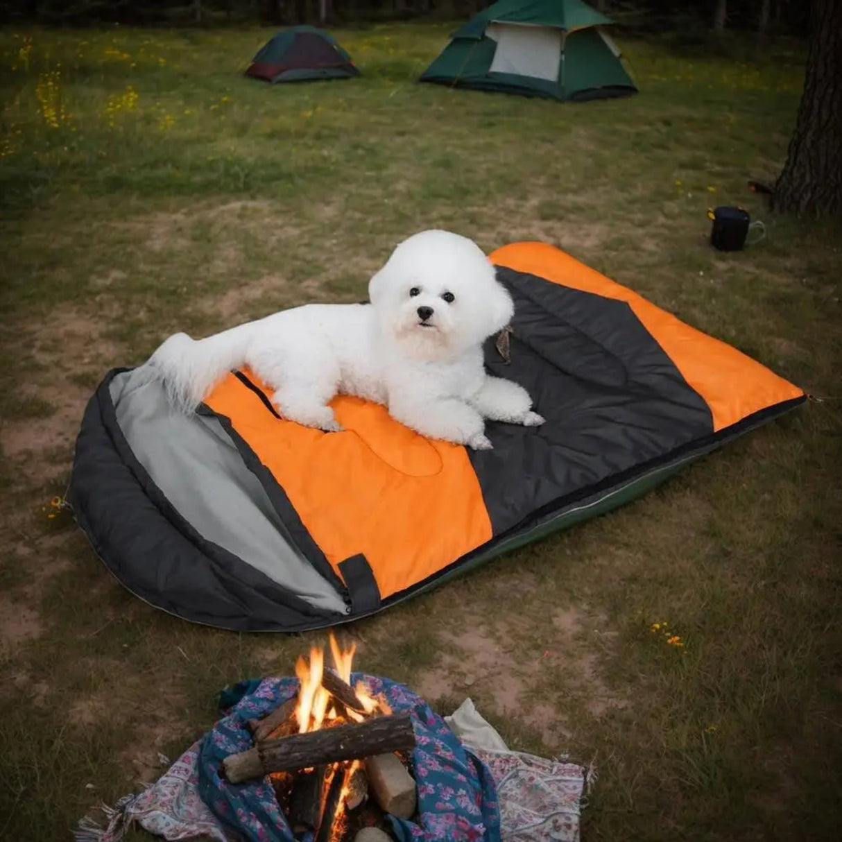 Saco de dormir para perros con calefacción, cama para perros, equipo para mochileros, calentador para gatos, cama para dormir para mascotas, almohadilla térmica eléctrica portátil para senderismo