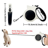 1pc Illuminated Retractable Dog Leash -16ft, Adjustable,ldeal For Medium And Large Dogs, Perfect For Nighttime Walks And Runs