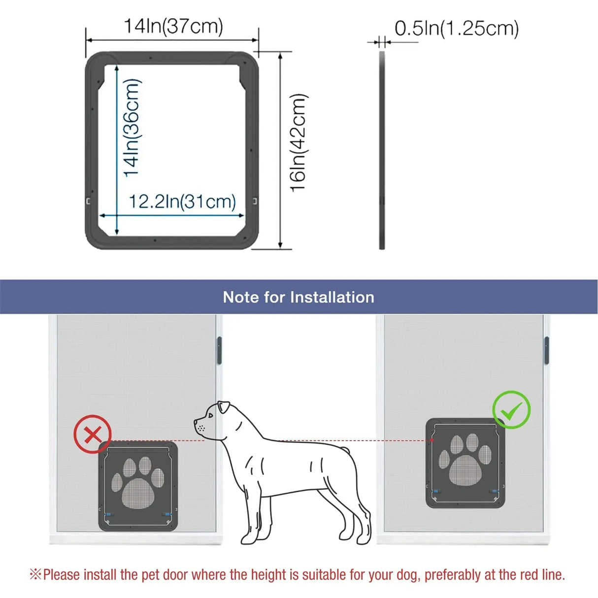 Large Small Dog and Cat Screen Door, Lockable Self-Closing Function, Sturdy Pet Door Easy Safe Freely Enter House Outdoor Window