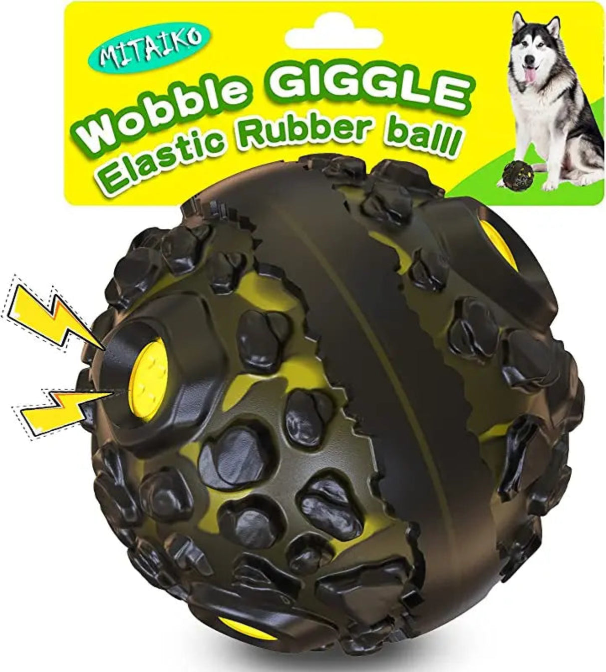 Dog Toy Ball  Interactive Fetch Dog Ball with Fun Squeaky Giggle Sound, Durable for Small Medium Large Dogs, Non-Toxic Elastic