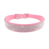 Collar para perro con cristales brillantes y diamantes de imitación, collar con hebilla de aleación de zinc para perros pequeños, medianos, gatos, chihuahuas y pugs 