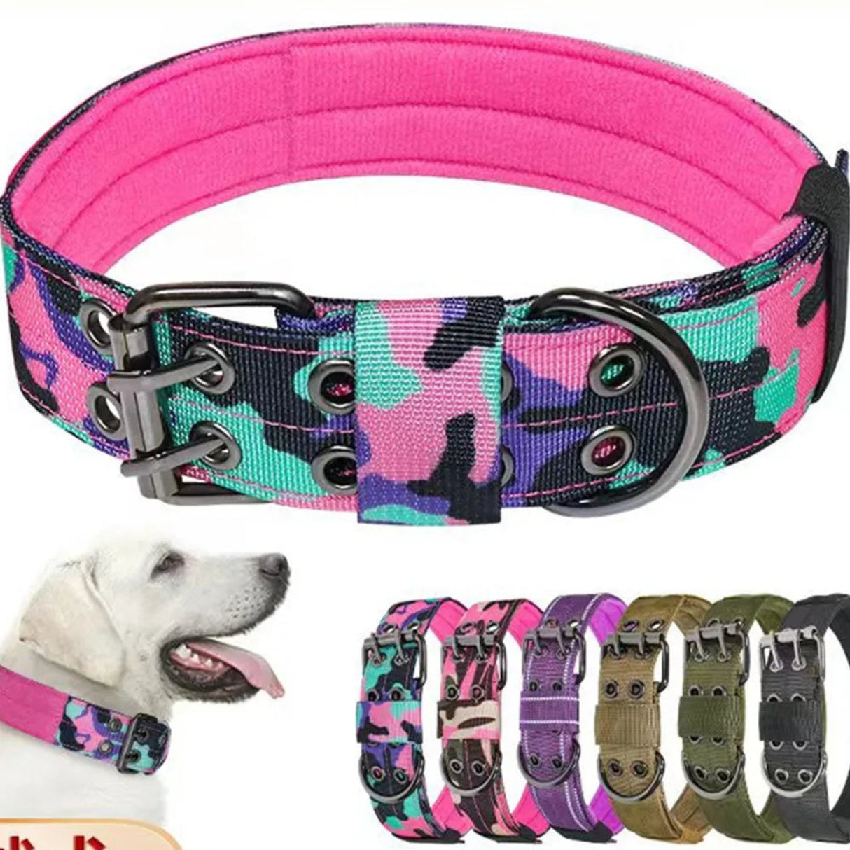 Durable Tactical Dog Collar Leash Set Adjustable Military Pet Collar Leash Medium Large Dog German Shepherd Training Accessories