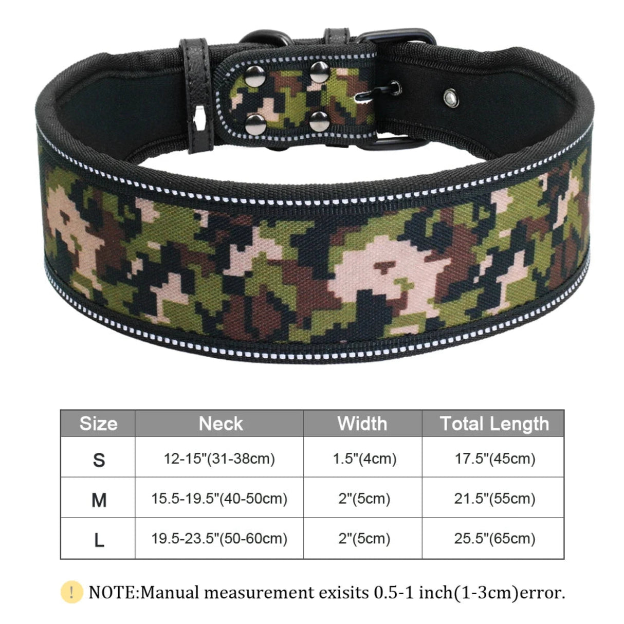 Reflective Puppy Big Dog Collar Adjustable Wide Pet Collars With Buckle For Small Medium Large Dogs Pitbull Greyhound Dog Chain