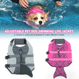 Traje de baño de verano para mascotas, traje de baño con diseño de tiburón sirena, ropa de seguridad para mascotas, chaleco salvavidas para perros, ropa, chaleco salvavidas, collar, arnés