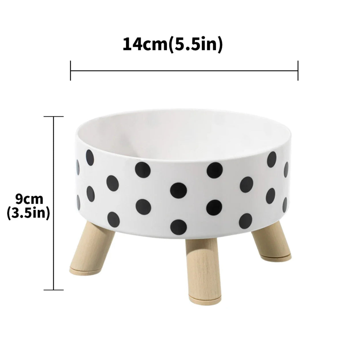 Pet Cat and Dog Plastic Bowl with Polka Dot Checkerboard Pattern, Non-slip and Easy To Clean Large Capacity Not Easy To Tip Over