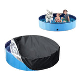 Cubierta de piscina plegable portátil redonda y plegable con material de tela Oxford y diseño de cordón para piscina para perros y mascotas, impermeable y 