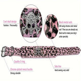 Spiked inlaid dog collar-fashion leather dog collar-2 inches wide suitable for medium and large dogs-Pitbull Mastiff Labrador Bo