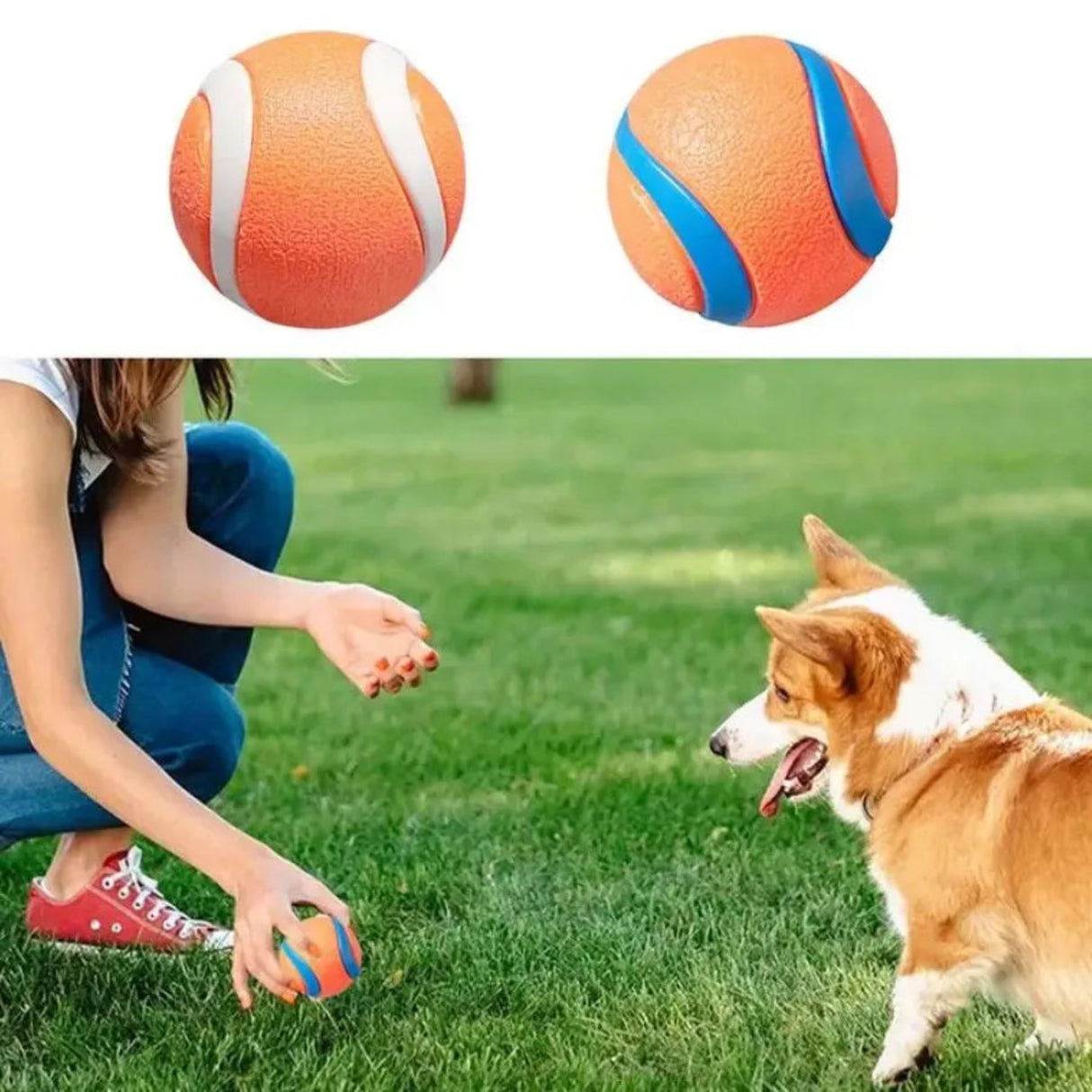 Dog Toy Ball Dog Fetch Ball Toy Tough Pet Ball Puppy Chew Toy Solid Elastic Jumping Ball Pet Accessories For Large Medium Small