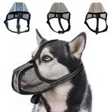 Dog Muzzle Pet Mouth Cover Anti Bark Bite Mesh Anti-Biting Chewing Adjustable Mesh with Reflective Strap Pet Supplies