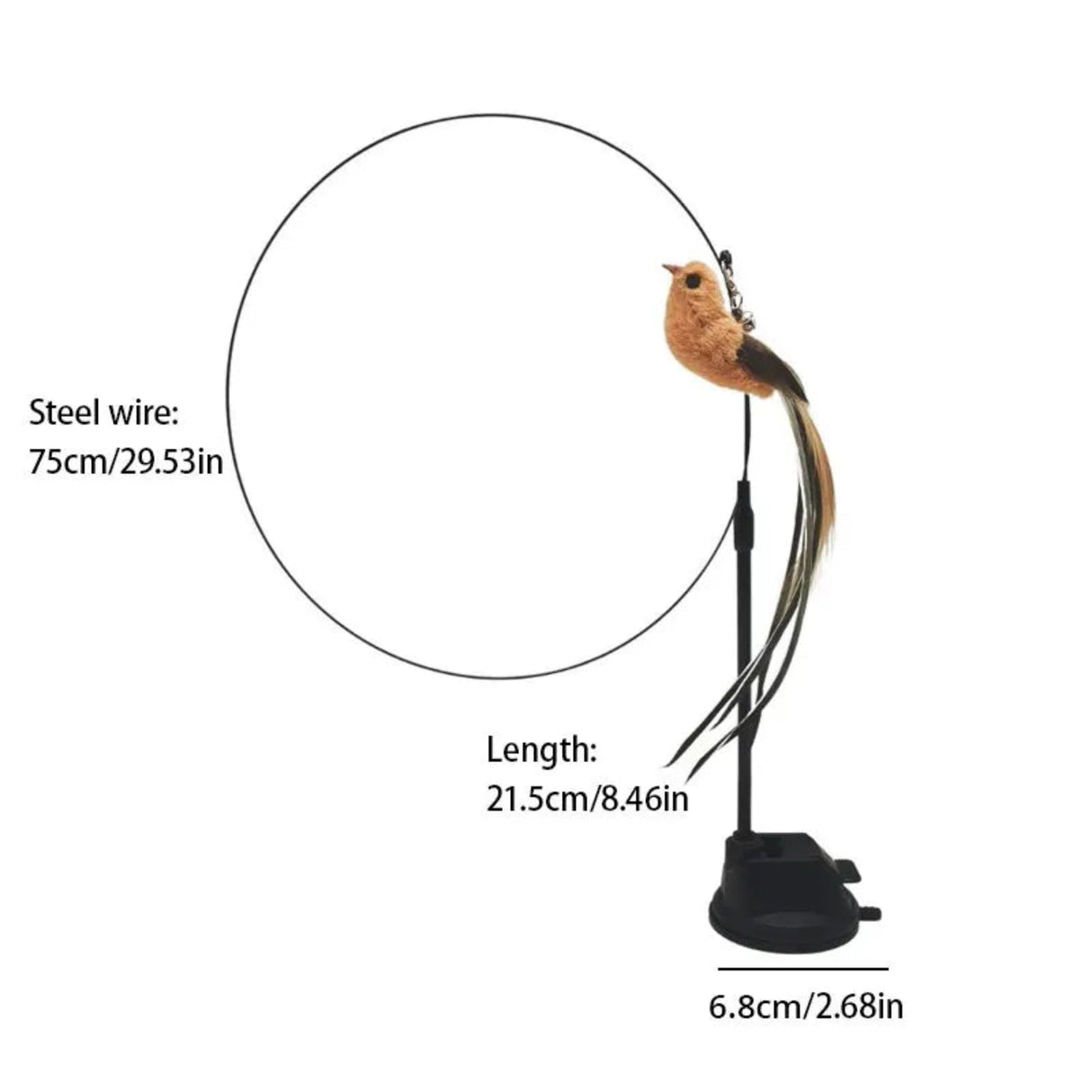 Upgraded Epoxy Sucker Steel Wire Long Rod Feather Cat Teasing Stick Cat Self Hi No Harmful Ingredients