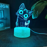 Cheese Cat 3D Illusion Night Light Table Lamp 16 Colors Auto Gradient USB Powered LED Light with Touch Switch Gift for Kids
