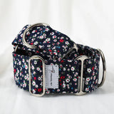 Italian Greyhound Whippet Martingale wide adjustable dog collar patterned cotton collar