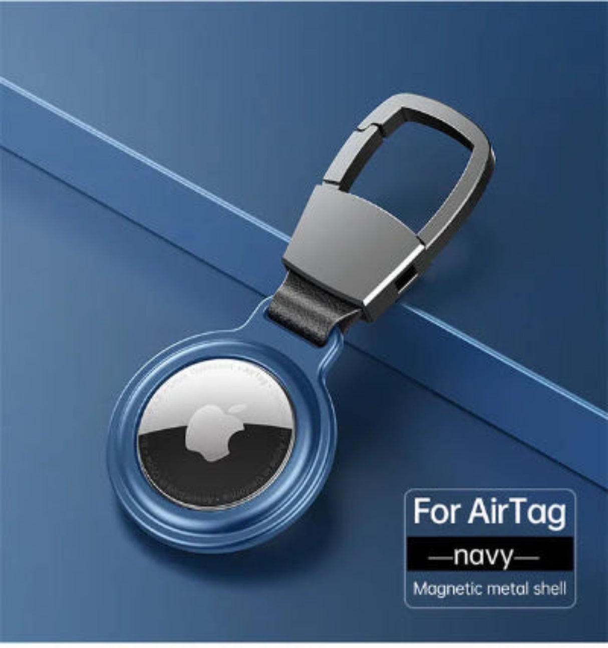 Metal Magnetic Anti-Lost Keychain Holder Case for Apple Airtag Air Tag Dog Cat Pet Collar Locator Tracker Protective Full Cover