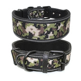 Comfortable Neoprene Padded Dog Collar Reflective Fashion Print Wide Pet Collars Adjustable Heavy Duty Nylon Dog Training Collar