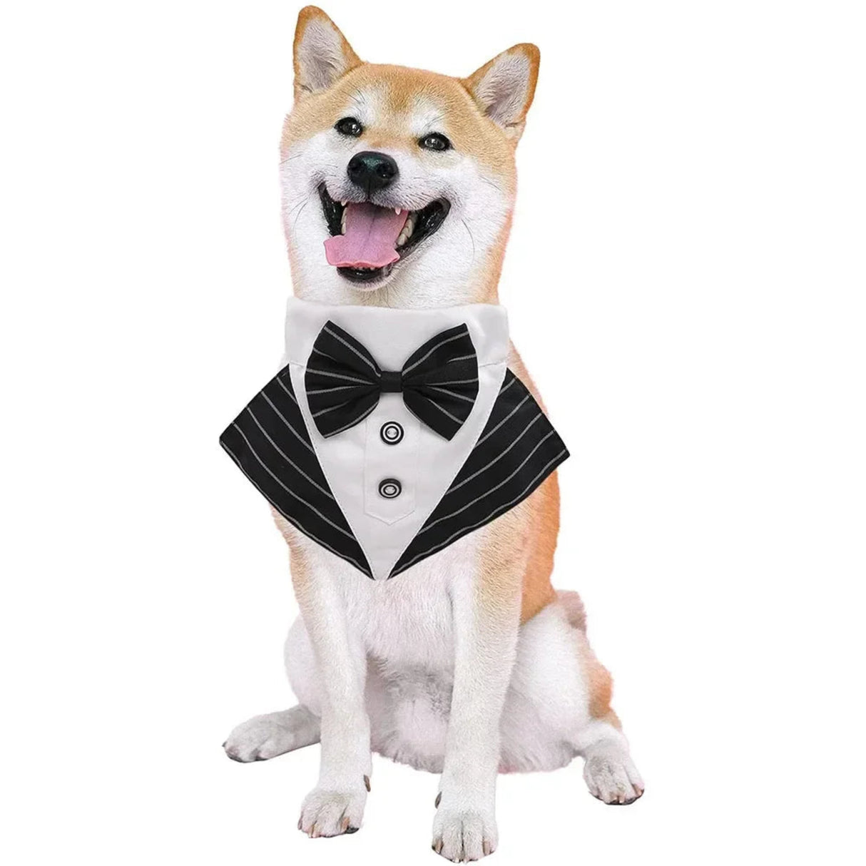 Dog Formal Bandana Tuxedo Scarf with Bow Tie Wedding Party Outfit Dress-up Accessories Dog Attire Costume Gentleman Neckerchief