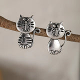 Cute cat earrings, holiday jewelry for women's holiday
