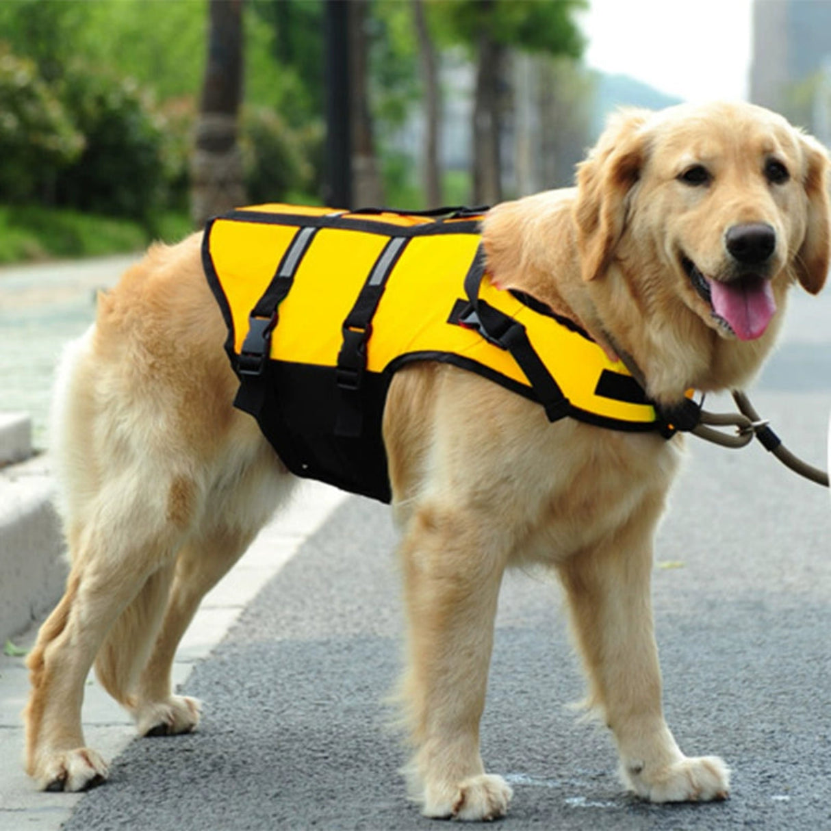 Dog Life Jacket Large Dog Clothes Summer Safety Swimming Clothes Golden Retriever Corgi/French Bulldog Clothing Pet Swimsuit