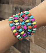 Multi Color Semi Stone Statement Bracelet