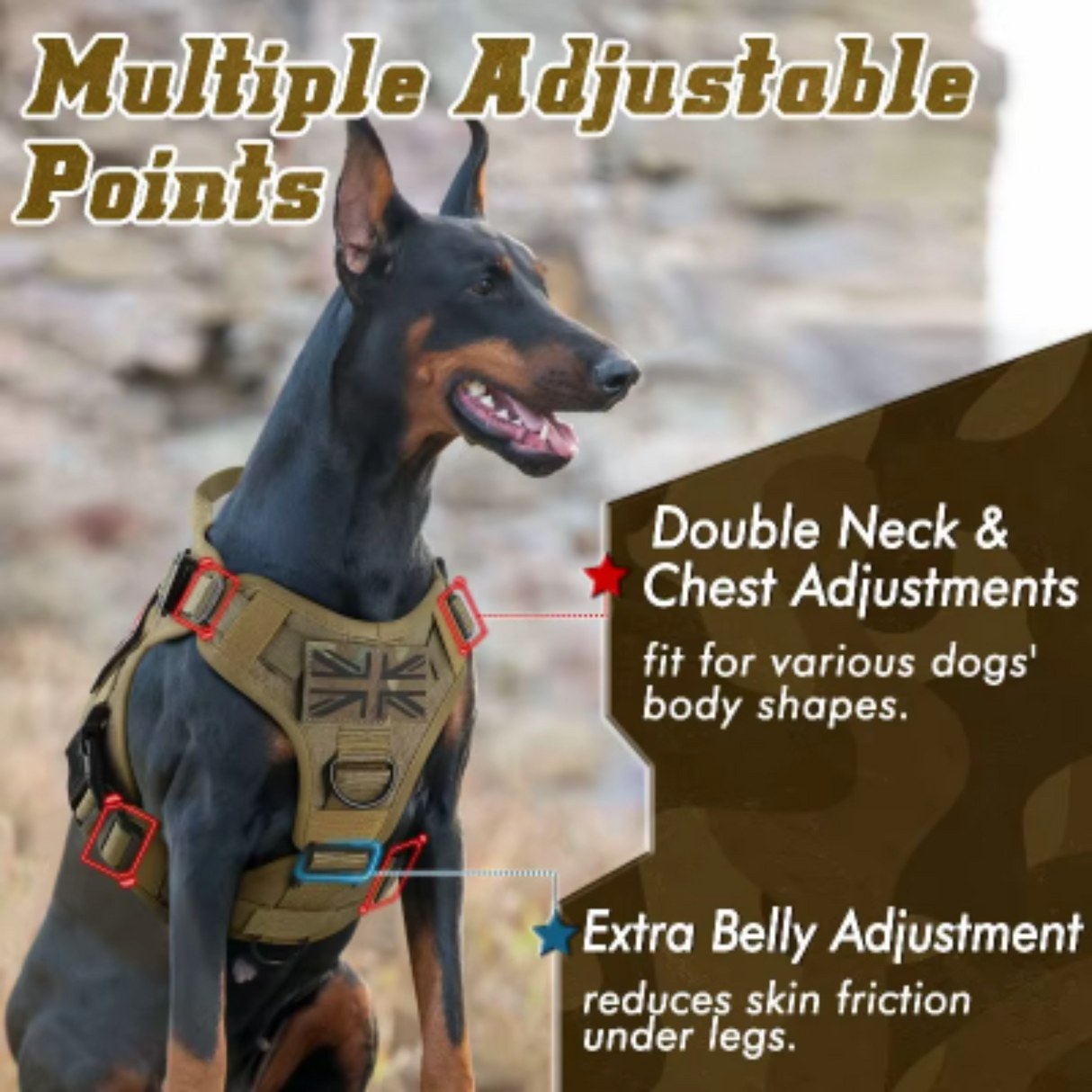 Tactical Dog Harness and Leash Set Military Dog Vest For K9 German Shepherd Retriever Tactical Training  For All Breeds Dogs