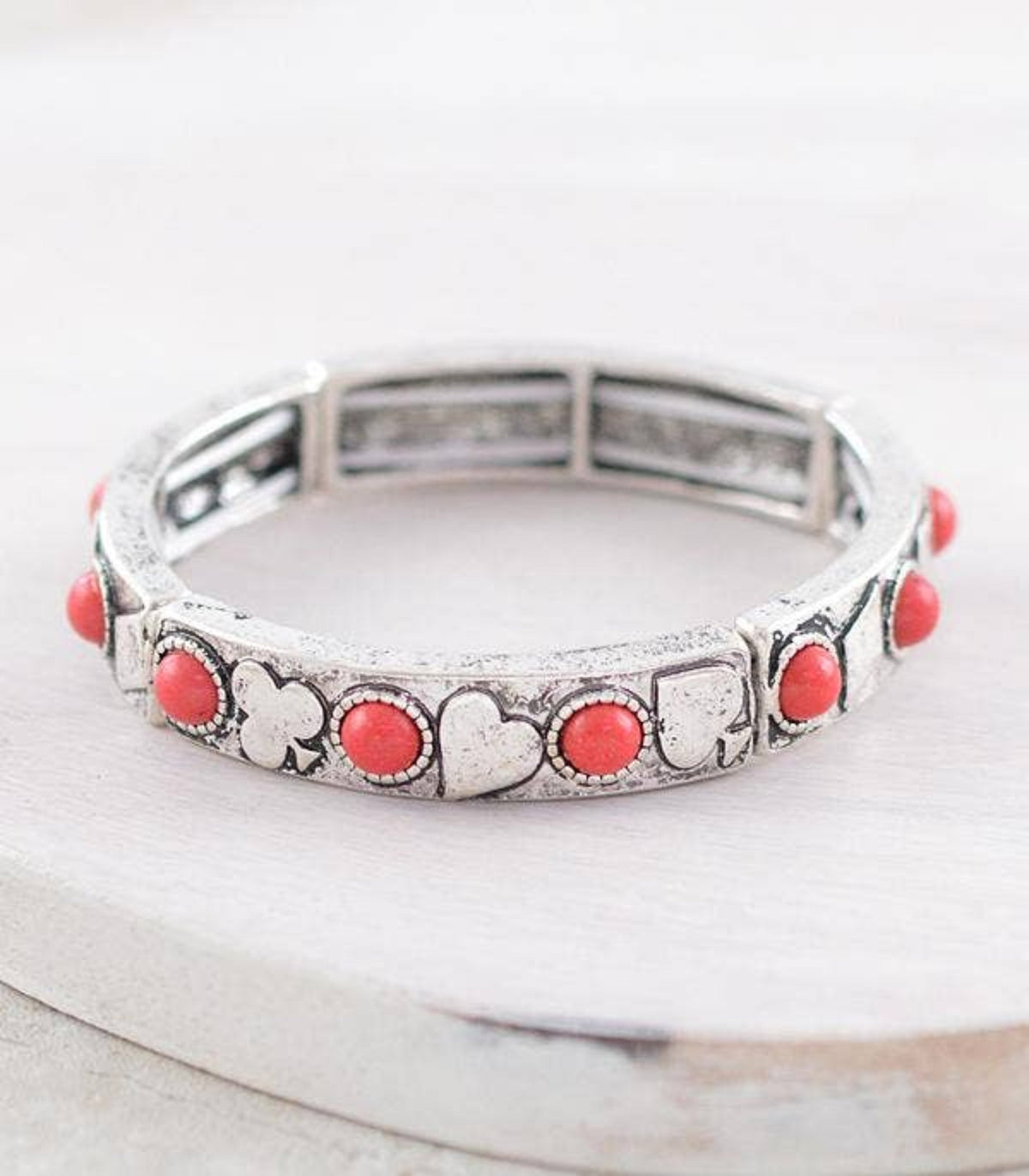 Red Spade Stackable Bracelet