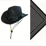 Western Cowboy Pet Hat Two-Piece Western Cowboy Style Pet Hat and Scarf Neck Gaiter | Machine Washable, Four-Season Polyester Knit Accessories, Suitable for Dogs and Cats - Breed-Specific Design with Drawstring