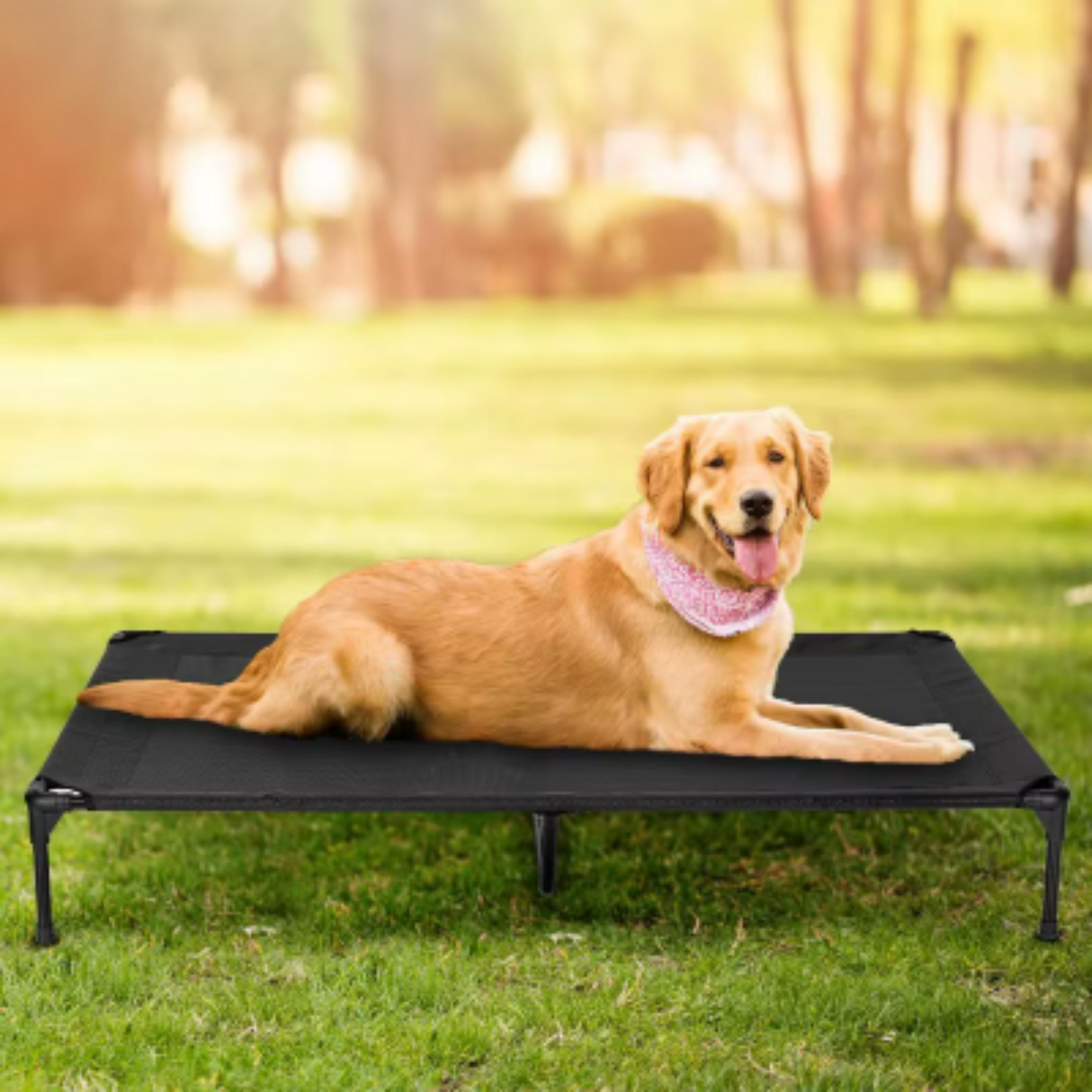 Elevated Outdoor Dog Bed - Raised Dog Bed for Large Dogs, Waterproof Dog Cot Bed Easy to Assemble, Cooling Elevated Dog Bed