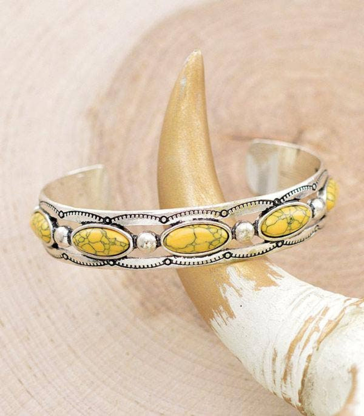 Western Semi Stone Cuff Bracelet