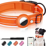 Reflective AirTag Dog Collar, Heavy Duty Dog Collar with Adjustable AirTag Holder Case Accessories for Small Medium Large Dogs