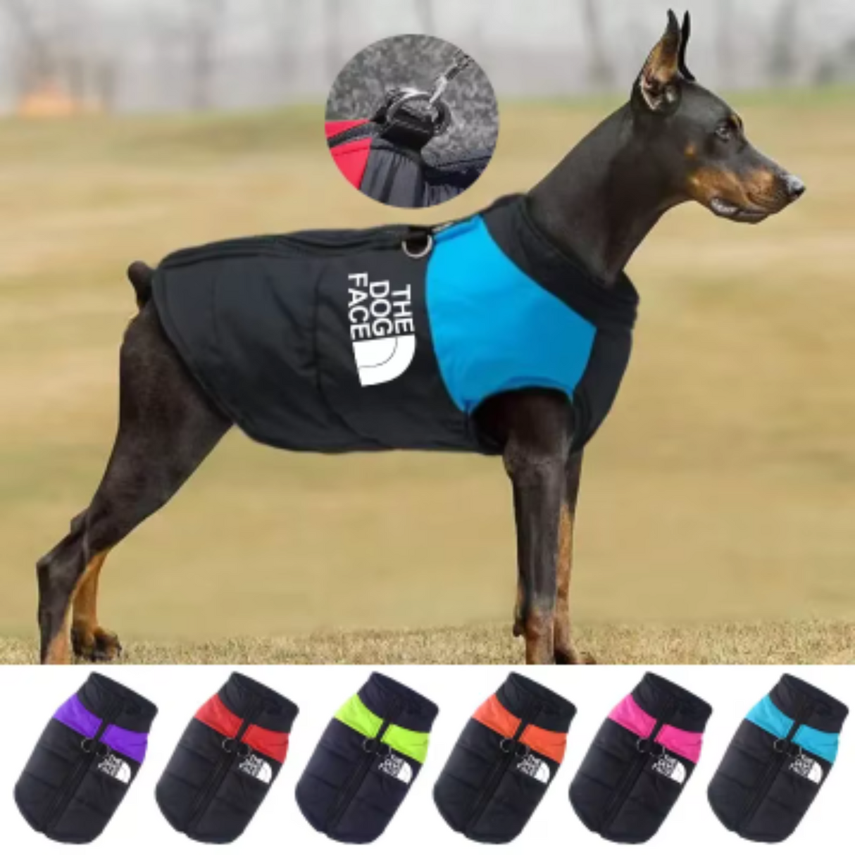 Ropa impermeable y cálida para perros, abrigo para mascotas, chaleco de invierno, chaqueta acolchada con cremallera, ropa para perros pequeños, medianos y grandes, atuendo The Dog Face