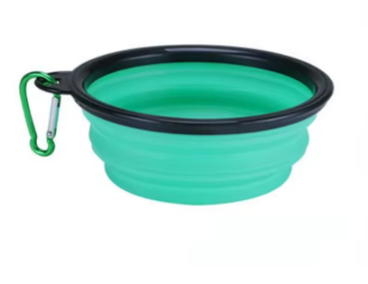 Collapsible Pet Silicone Dog Food Water Bowl Outdoor Camping Travel Portable Folding  Supplies   Dishes with Carabiner